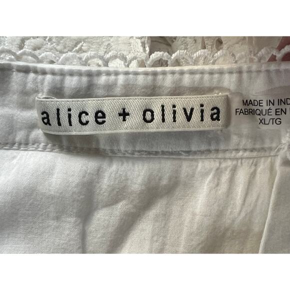 ALICE AND OLIVIA XLARGE CALIN TIERED LACE MINI DRESS OFF WHITE MSRP $495 - Picture 7 of 16